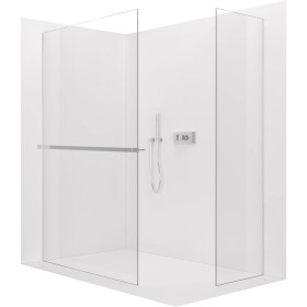CERANO - Sprchová zástena Walk-in Crystal TL/P - 8 mm - bezvzperový systém + polička/držiak na uteráky - chróm, transparentné sklo - 100x60x200 CER-8050BD6391