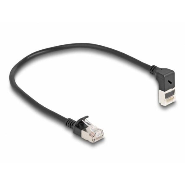 Delock 80285 RJ45 sieťové káble, prepojovacie káble CAT 6A S/FTP 0.25 m čierna 1 ks; 80285