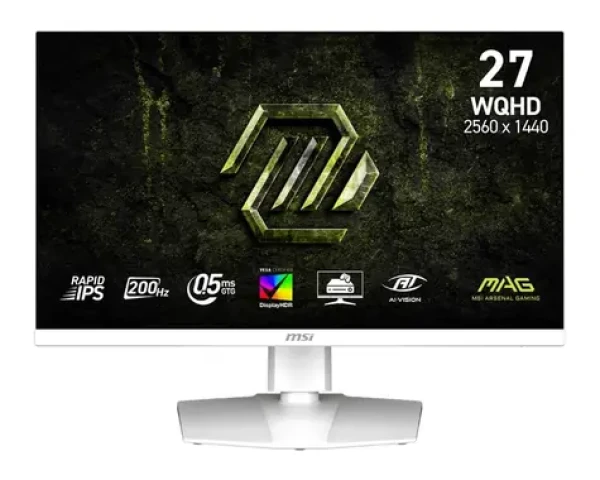 27" MSI MAG 274QRFW E20 biela / Herný monitor / QHD / IPS / 200Hz / 0,5ms / HDMI+DP / VESA (MAG 274QRFW E20)
