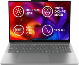 Lenovo Yoga Pro 9 16IAH10 sivá / 16" 2.8K / Intel Core Ultra 7 255H / 32GB / 1TB SSD / RTX 5050 8GB / W11H (83L0002VCK)