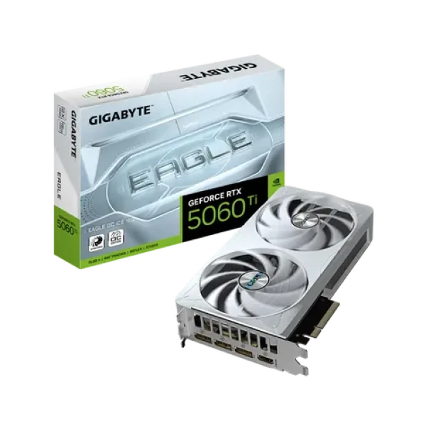 GIGABYTE GeForce RTX 5060 Ti EAGLE ICE OC 16GB / 2617MHz / 16GB GDDR7 / 128-bit / 1x HDMI + 3x DP / 650W (8) (GV-N506TEAGLEOC ICE-16GD)