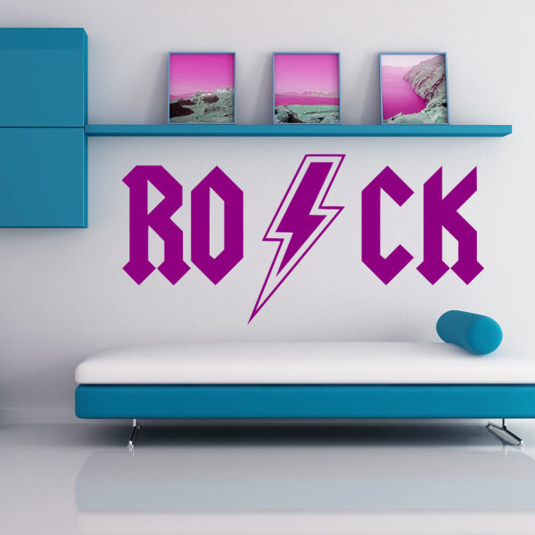 Veselá Stena Samolepka Rock Farba: fialová, Veľkosť: 80 x 40 cm