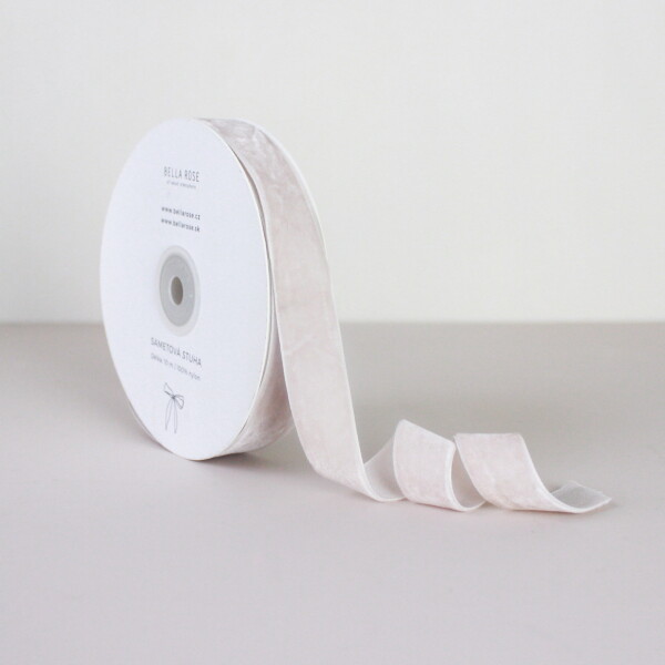 Bella Rose Zamatová stuha 2 cm – Taupe (10 m)