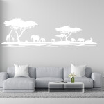 Veselá Stena Samolepka Africké safari Farba: modrá, Veľkosť: 100 x 32 cm