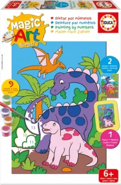 Educa Maľovanie podľa čísel Dinosaury