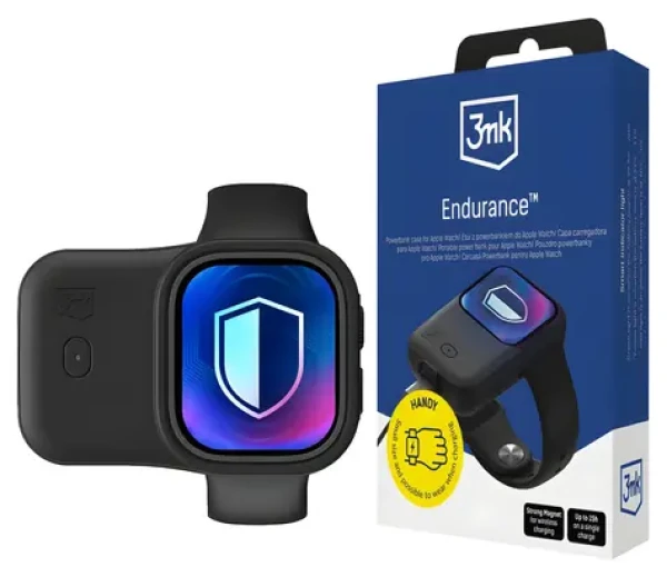 3mk Endurance 1200mAh čierna / Powerbanka pre Apple Watch 44/45 mm / 2.5W / USB-C
