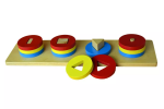 Moyo Montessori Moyo Montessori Farebné kruhové tehly s rôznymi tvarmi vnútri