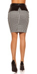 Sexy KouCla pencilskirt w.peplum a.houndstooth blackwhite