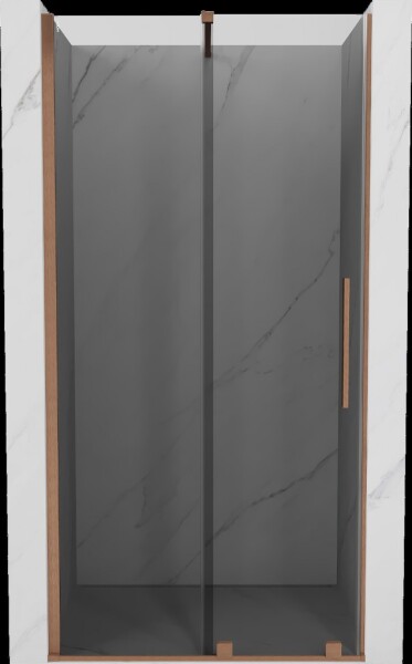 MEXEN/S - Velár posuvné sprchové dvere 110, grafit, meď kartáčovaná 871-110-000-41-65