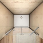 H K - Sprchové dvere MELODY F5 90 jednokrídlové s pevnou stenou 88-91 x 195 cm SE-MELODYF590SET