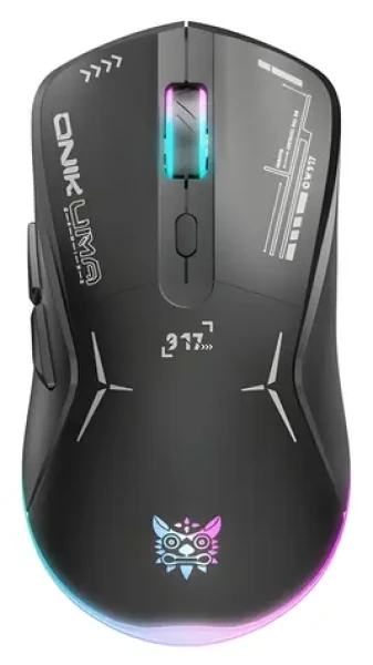 Onikuma CW917 čierna / Bezdrôtová herná myš / RGB podsvietenie / USB-C / 5 úrovní DPI (800-2800) (CW917 2.4G+Wired Bla)