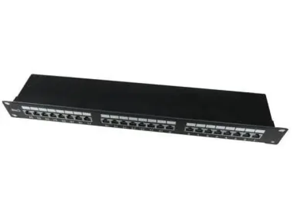Gembird NPP-C624-002 / patch panel 19 / 24 port 1U cat.6e / so zadnou organizáciou káblov / čierny (NPP-C624-002)
