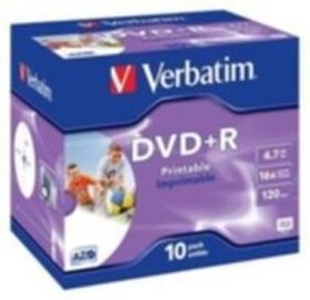 10ks DVD+R Verbatim 16x Printable