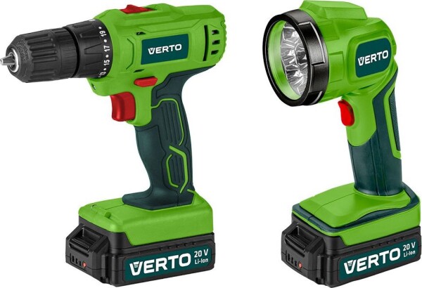 Verto 50G293 20 V 2 x akumulátor 1.5 Ah + batérka