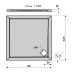 POLYSAN - AURA sprchová vanička z liateho mramoru, štvorec 80x80cm, biela 42511