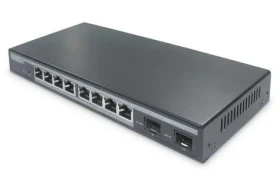 Digitus Switch 8- Port PoE+ čierna / Switch / Managed L2 / Gigabit / PoE 86 W / 2x SFP (DN-95344)