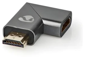 Nedis Adaptér HDMI (F) - HDMI (M) sivá / Adaptér / uhlový 90 ° / pozlátené konektory / hliník (CVTB34904GY)