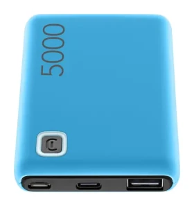 CellularLine Essence 5000 mAh modrá / Power banka / USB-A / USB-C / microUSB (PBESSENCE5000B)