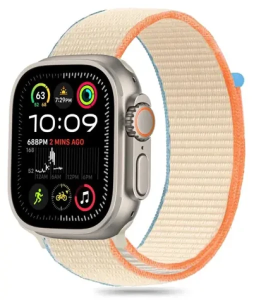 Tech-Protect Nylon béžová / Remienok pre Apple Watch 6/7/8/9/10/SE/Ultra 1/2 / 44/45/46/49 mm
