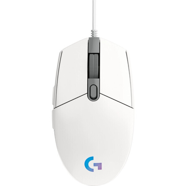 Logitech G102 Lightsync biela / drôtová herná myš / 8000 DPI / 6 tlačidiel / RGB Lightsync (910-005824)