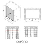 CERANO - Sprchové 2-krídlové dvere Antelo L/P - 6 mm - čierna matná, transparentné sklo - 88x190 CER-432349