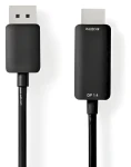 Nedis DisplayPort-HDMI kábel čierna / Kábel DisplayPort na HDMI / 4K 60Hz / Poniklované konektory / 2 m (CCGP37104BK20)
