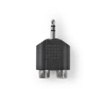 Nedis Stereo audio adaptér jack 3.5 mm (M) - 2x RCA (F) čierna / poniklované (CAGB22940BK)