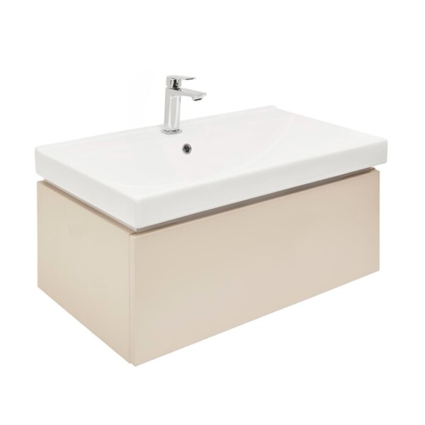 Kúpeľňová skrinka s umývadlom SAT Feel 80x30x46 cm pieskovo béžová mat SATFEEL80BEU1B SATFEEL80BEU1B