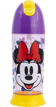 STOR Fľaša na pitie Minnie Mouse 280 ml / Bezpečnostná zátka / Slamka / Bez bisfenolu a ftalátov (81235)