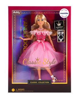 Mamido Mamido Bábika Anlily v ružových šatách 29 cm