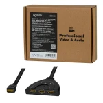 LogiLink HDMI switch 3- Port čierna / Prepínač HDMI / bidirekčné 1x3/3x1 / 4K 30Hz / CEC / HDCP 1.4 (HD0040)