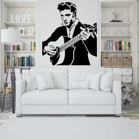 Veselá Stena Samolepka Elvis Presley Farba: čierna, Veľkosť: 100 x 93 cm