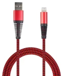 2GO červená / Dátový a nabíjací kábel / USB-A na Lightning / nylon / 1 m (795946)