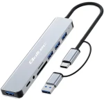 USB-C HUB 8v1 / Hub / 4X USB / čítačka SD/TF kariet / 3,5 mm jack (53794)