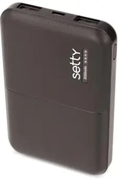 Setty GSM043159 čierna / PowerBank 5000 mAh / 5V / 10A / 2x USB-A výstup / 1x USB-C vstup (GSM043159)