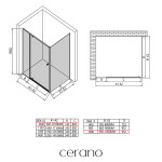 CERANO - Sprchový kout Santini L/P - 6 mm - černá matná, transparentní sklo - 100x100x195 - pivotový CER-428962