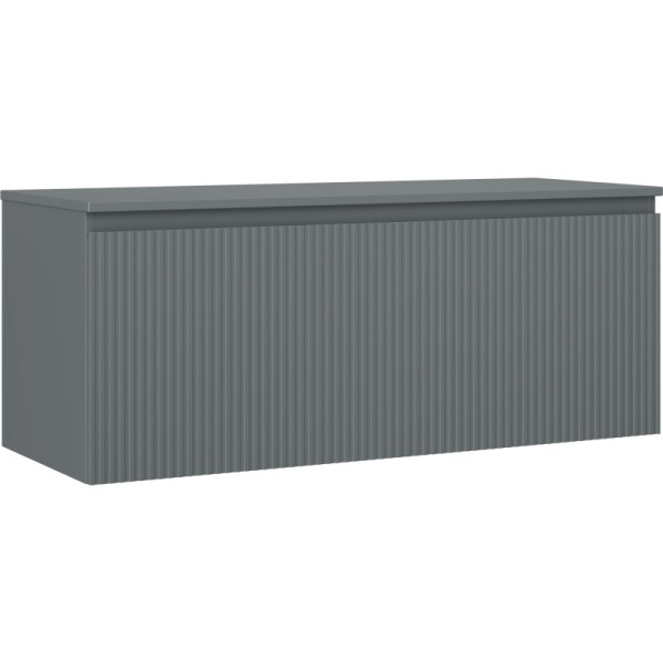 MEXEN/S - Rivel kúpeľňová skrinka pod umývadlo 120 cm s doskou, 1 šuplík, reliéf, grafit mat 91A20-12047-1-BFC66