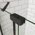 H K - Sprchové dvere AIRLINE BLACK B5 80 jednokrídlové s pevnou stenou 75-80 x 195, L/P variant SE-AIRLINEBLACKB580SET