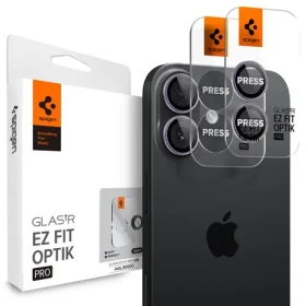 Spigen Glass TR EZ Fit Optik Pro 2 Pack ochranné sklo na šošovku fotoaparátu pre Apple iPhone 17 fialová (AGL10127)