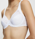 Dámska moderná čipkovaná+bavlnená podprsenka W02 - WHITE - biela 0003 - TRIUMPH WHITE 90D
