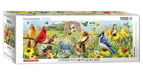 EUROGRAPHICS Panoramatické puzzle Záhradné vtáky