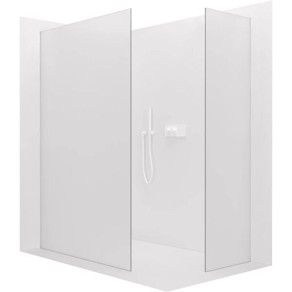 CERANO - Sprchová zástena Walk-in Crystal TL/P - 8 mm - bezvzperový systém - biela matná, mliečne sklo - 110x60x200 CER-8050BD5419
