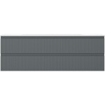 MEXEN/S - Rivel kúpeľňová skrinka 140 cm s umývadlom Vela, 2 zásuvky, reliéf, grafit mat/biela mat - 91A20-14047-2-BFF66-W23M 91A20-14047-2-BFF66-W23M01