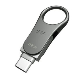 Silicon Power Mobile C80 / Duálny USB flash disk / 64GB / USB-C / USB 3.0 / kovový (SP064GBUC3C80V1S)