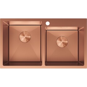MEXEN - Xorin oceľový drez 2-bowl 780 x 450 mm, meď 6441782000-65