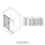 CERANO - Sprchovací kút Santoro - ľavá - 6 mm - chróm, mliečne sklo - 130x100 - posuvný CER-665716