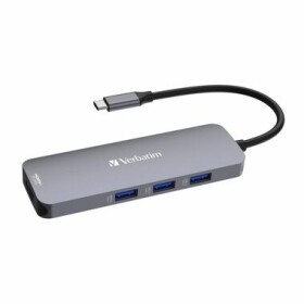 Verbatim Multiport Hub CMH-08 USB-C sivá / Dokovacia stanica / 3x USB-A / USB-C / 2x HDMI / SD (32151)