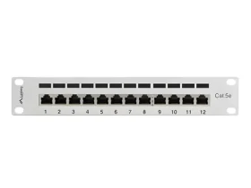 Lanberg sivý / Patch panel / 12 portov / 1U / CAT5E / FTP / 10" (PPF5-9012-S)