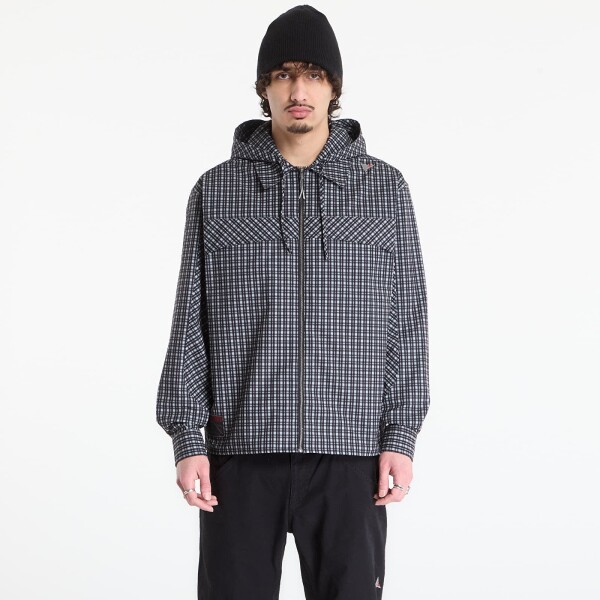 Mikina ROA Aair Floweave Printed Check Long Sleeve Hooded Shirt Anthracite XL