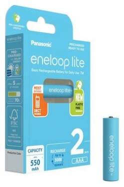 Panasonic Eneloop Lite Nabíjacie batérie AAA 550 mAh 2 ks / Ni-MH / blister (BK-4LCCE/2BE)